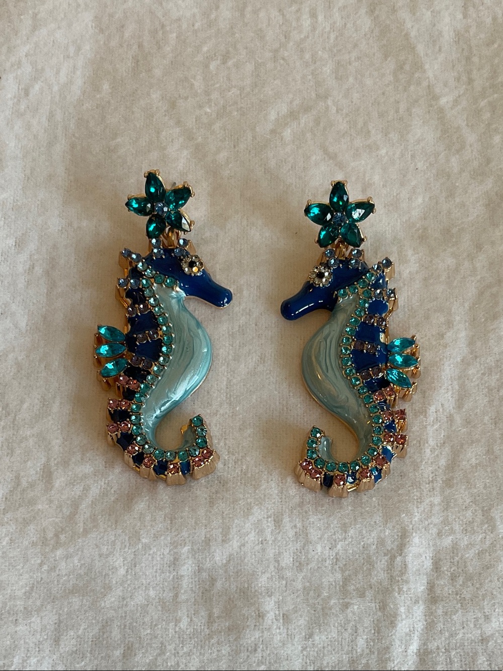 Seahorse Metal Drop Earrings